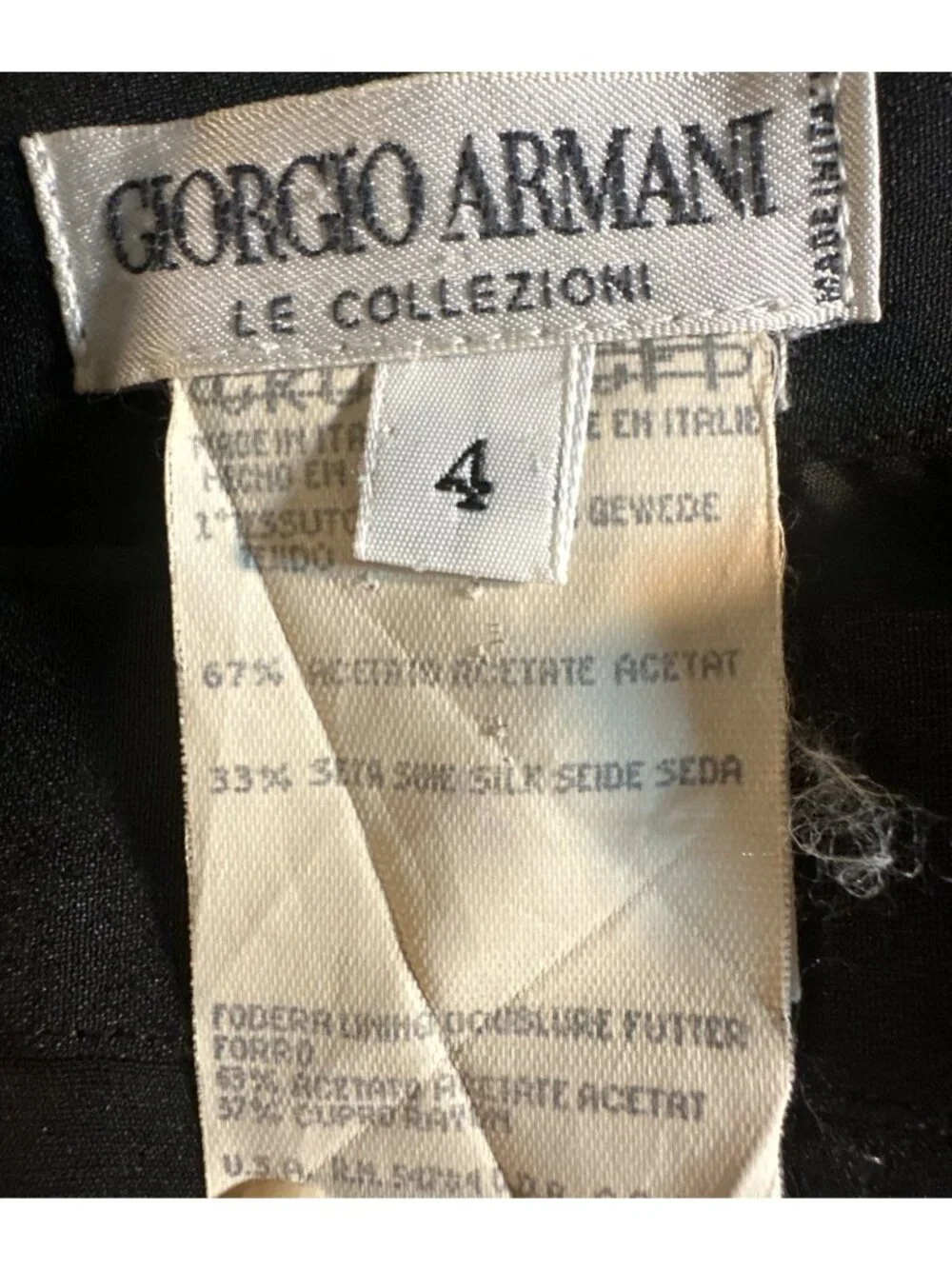 Black Skirt Short Mini 4 Italy Giorgio Armani Le Collezioni Silk Timeless